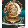 Full Ring Brass Spinner for 3" Medal w/ Black Marble Base